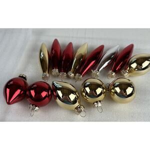 Ornament Christmas Balls 11 Variety of Colors Shapes Teardrop Icicle Round Small
